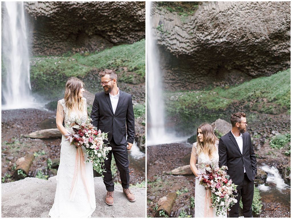Latourell Falls Oregon Elopement Wedding Pictures Photography | Waterfall Wedding Pictures | Sam Areman Photo
