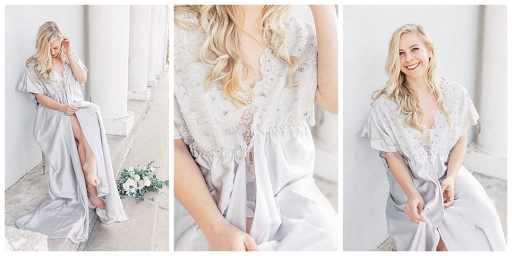 Sam Areman Photo - Bridal Robe - Petals to Platinum - Mary had a Little Lace