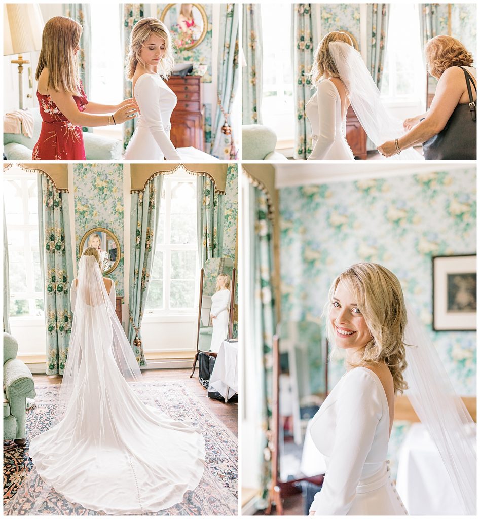Chiddingstone Castle Wedding - Mikaella Bridal - Sara Gabriel Veils - Johnnys Little Sister Florist - Sam Areman Photo
