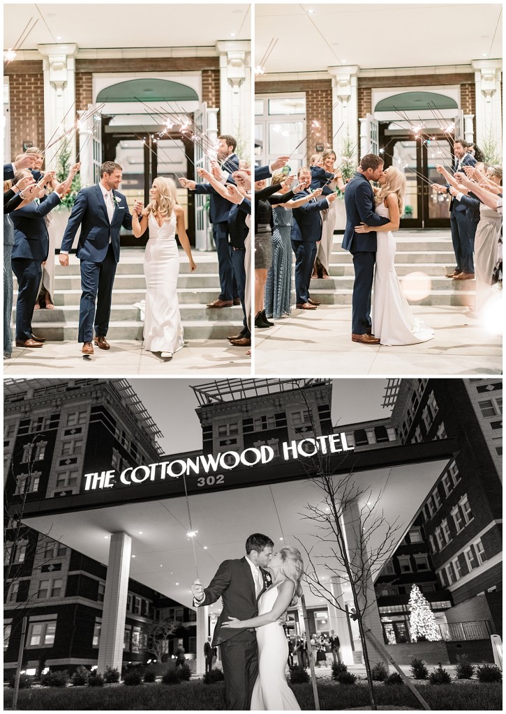 Wedding Sparkler Exit at the Cottonwood Hotel in Omaha Nebraska